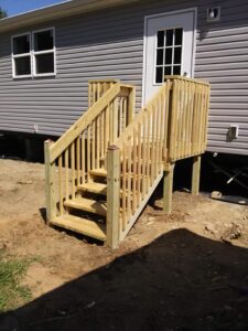 small porch with steps
